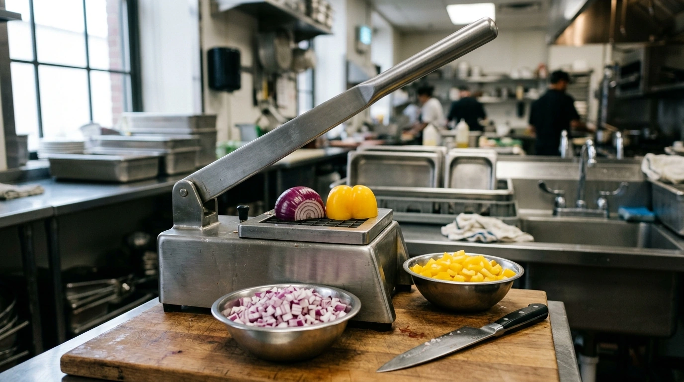 Stainless Manual Dicer: 1/4 & 3/8 In Commercial Prep